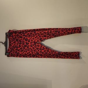Lularoe Red Cheetah Leggings NWOT TC2